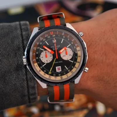 Vintage Breitling Chrono-Matic GMT 2115 Box and Papers
