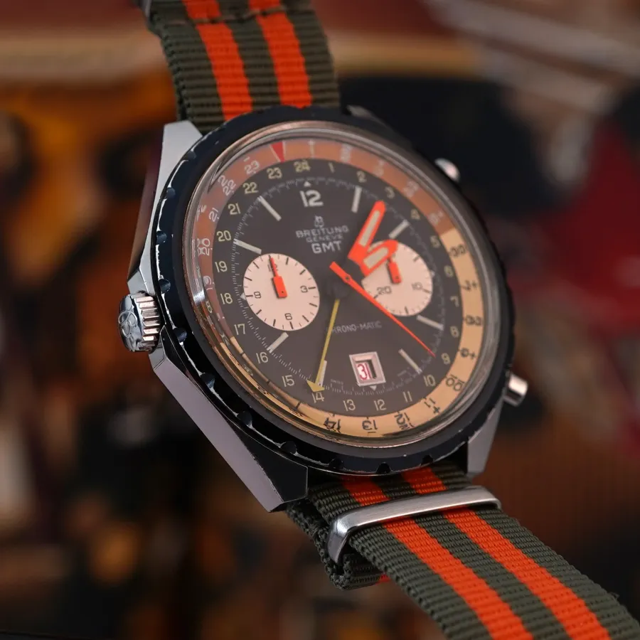 Breitling Chrono-Matic GMT 2115 Box and Papers - rotatable bezel