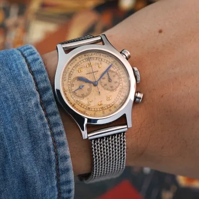 Vintage Movado M90 Chronograph 19008 Tasti Tondi
