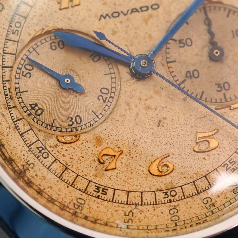 Movado M90 Chronograph 19008 Tasti Tondi - seltene applizierte Breguet-Nummern