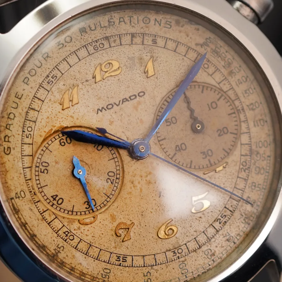 Movado M90 Chronograph 19008 Tasti Tondi - originales Zifferblatt mit beeindruckender Patina