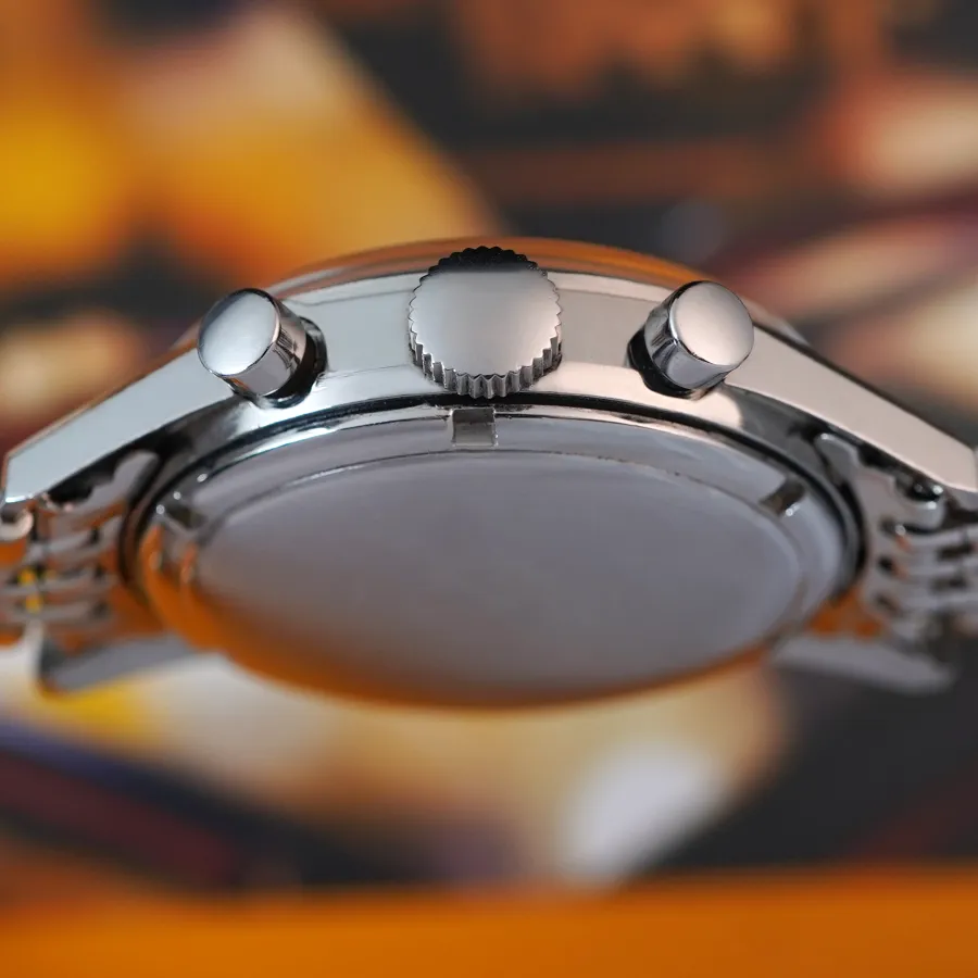 Heuer Carrera 2447 NT - correct unsigned crown and chrono pushers