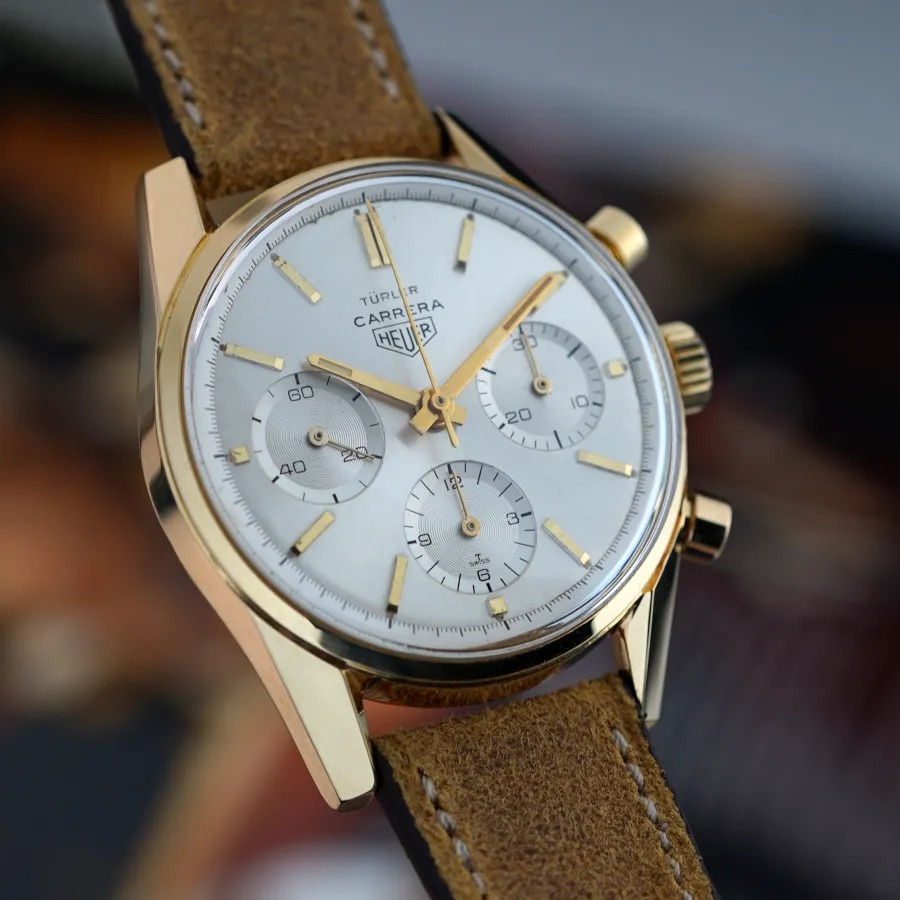 Heuer Carrera 2456 S Türler - 18k Gold Gehäuse