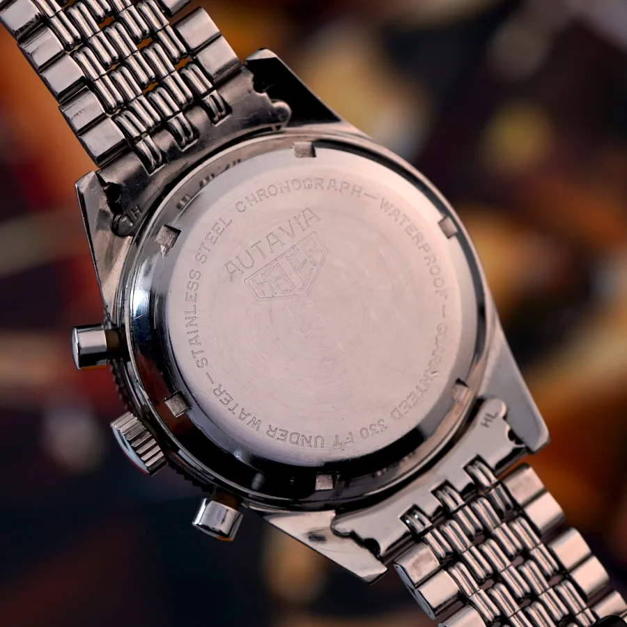 Heuer Autavia 3646 Indianapolis - intact engravings on the back