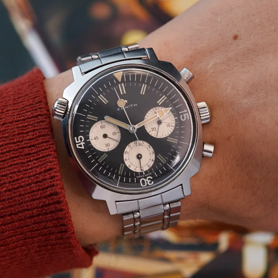 Zenith Super Sub Sea A3736 Reverse Panda - contrasting reverse-panda dial