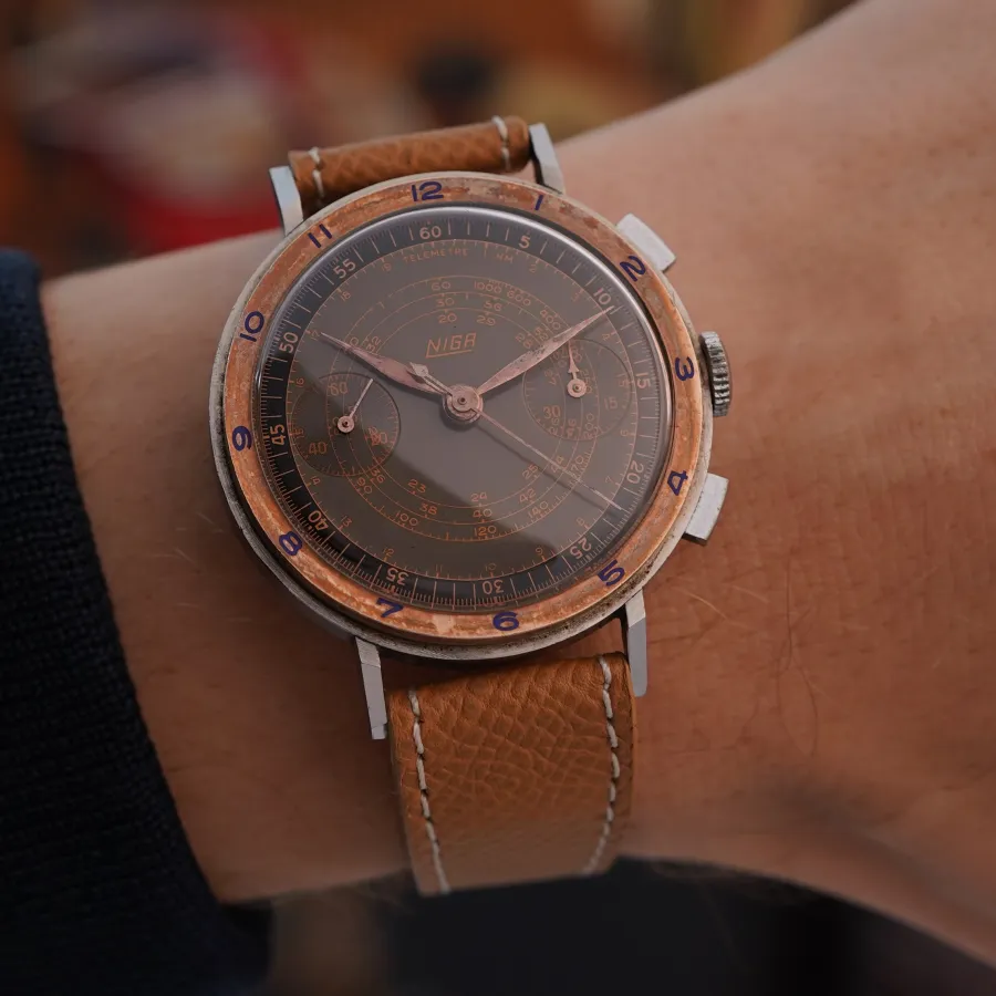 Niga Chronograph Copper Gilt Dial