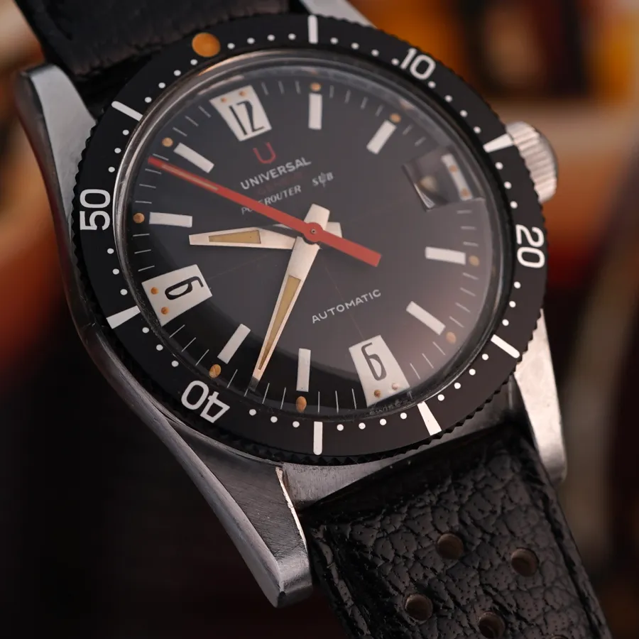 Universal Genève Polerouter Sub 869109/01 Unpolished - rotatable bezel in perfect condition