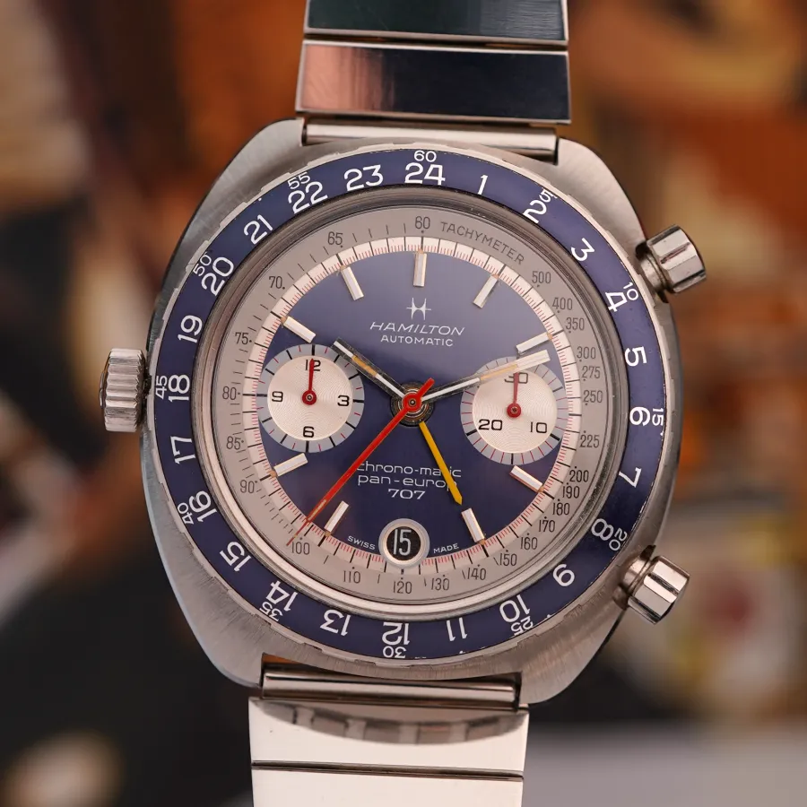 Hamilton Pan-Europ 707 111003-3 GMT - seltener Kaliber 11 Chronograph aus den 1970er Jahren