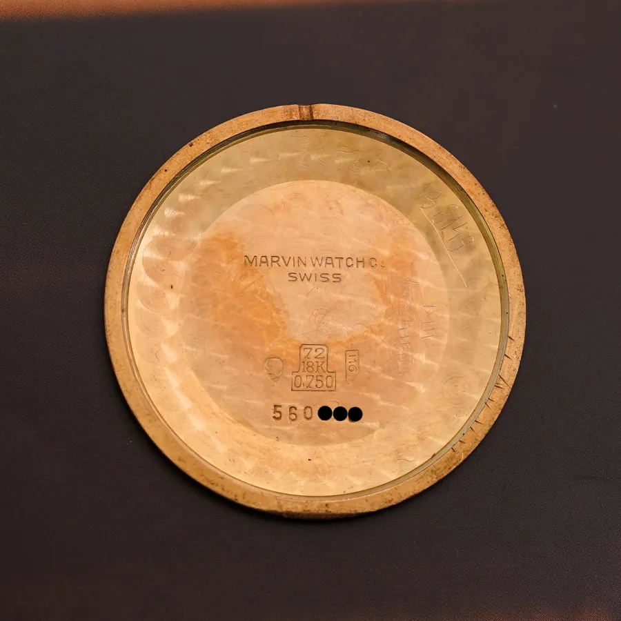 Marvin Time-Only - Purple Enamel Pink Gold - serial number inside the back