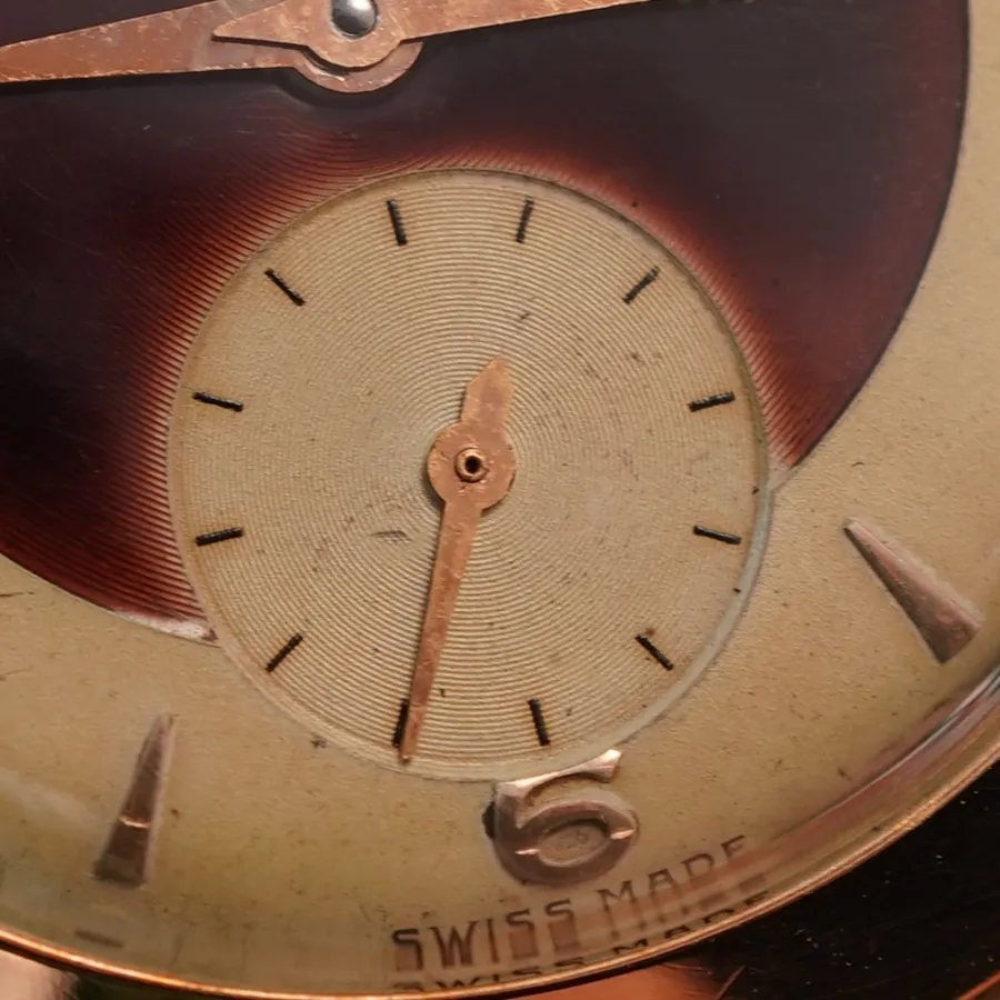 Marvin Time-Only - Purple Enamel Pink Gold - beautiful patina inside the sub register