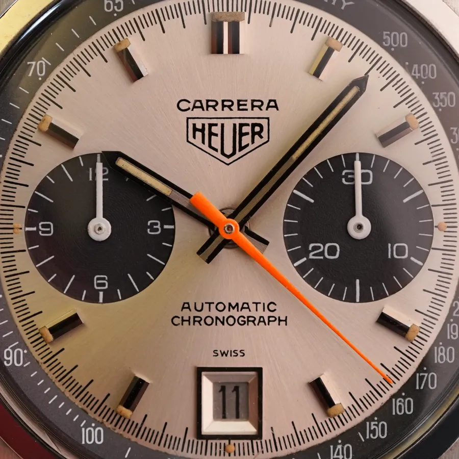 Heuer Carrera 1153 S - Caliber 11 - beeindruckender Kontrast dank der dunkelgrauen Hilfszifferblätter