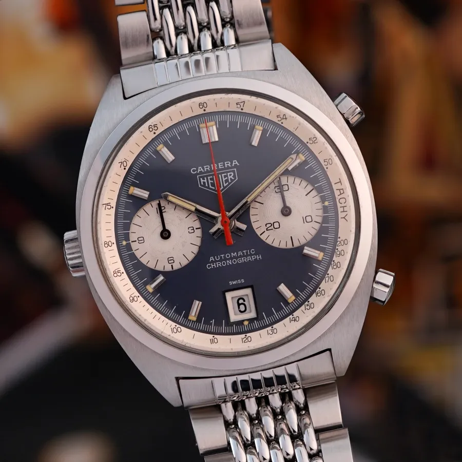 Heuer Carrera 1153 Mick Jagger - Original Bracelet - oranger Chrono-Zeiger