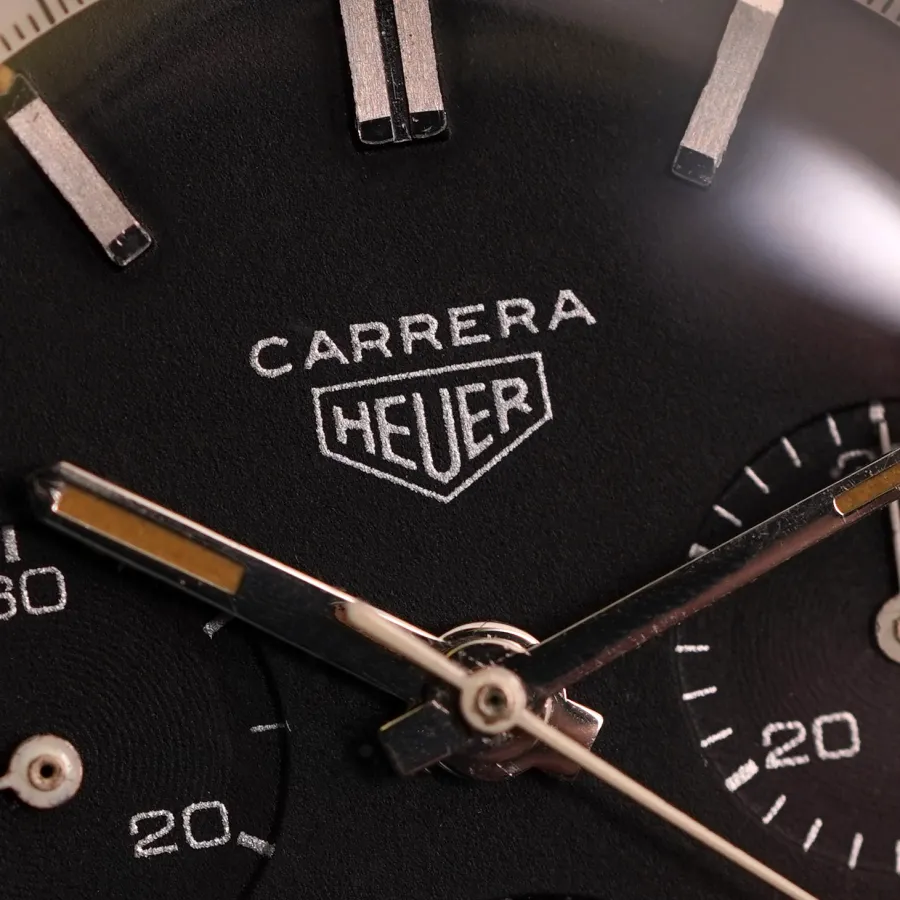 Heuer Carrera 2447 N Silver Print - seltener Silberdruck auf dem Zifferblatt