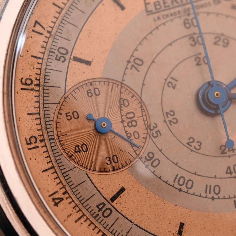 Eberhard Pre Extra Fort Salmon-Gray Dial - blue metallic hands