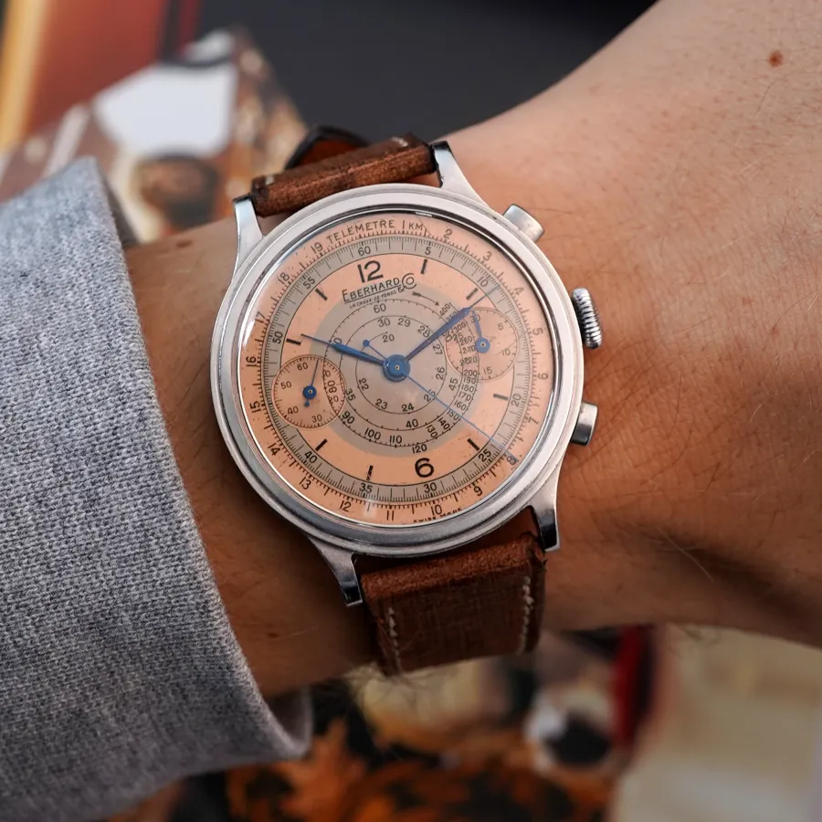 Eberhard Pre Extra Fort Salmon-Gray Dial - exceptional collector's item