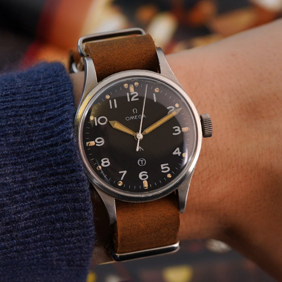 Omega British Military RAF 2777-1 SC - Thin Arrow Tritium - ein seltener, historisch bedeutender Militärzeitmesser