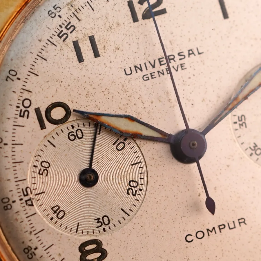 Universal Genève Compur 12482 Spillman Gold - honest authentic patina