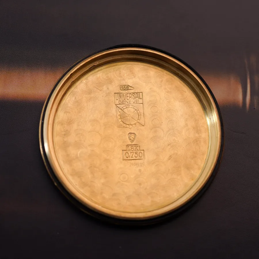 Universal Genève Compur 12482 Spillman Gold - gold hallmarks inside the back