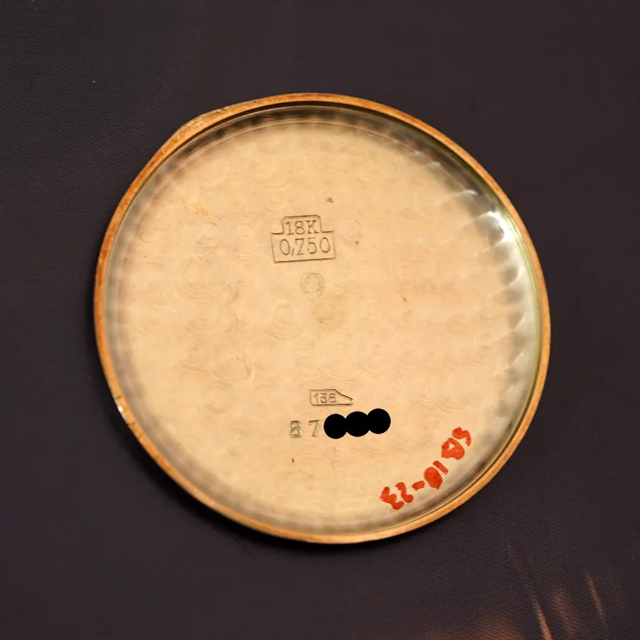 Baume & Mercier Time Only 18k Gold - Flexible Lugs - Goldpunzen und die Seriennummer im Boden