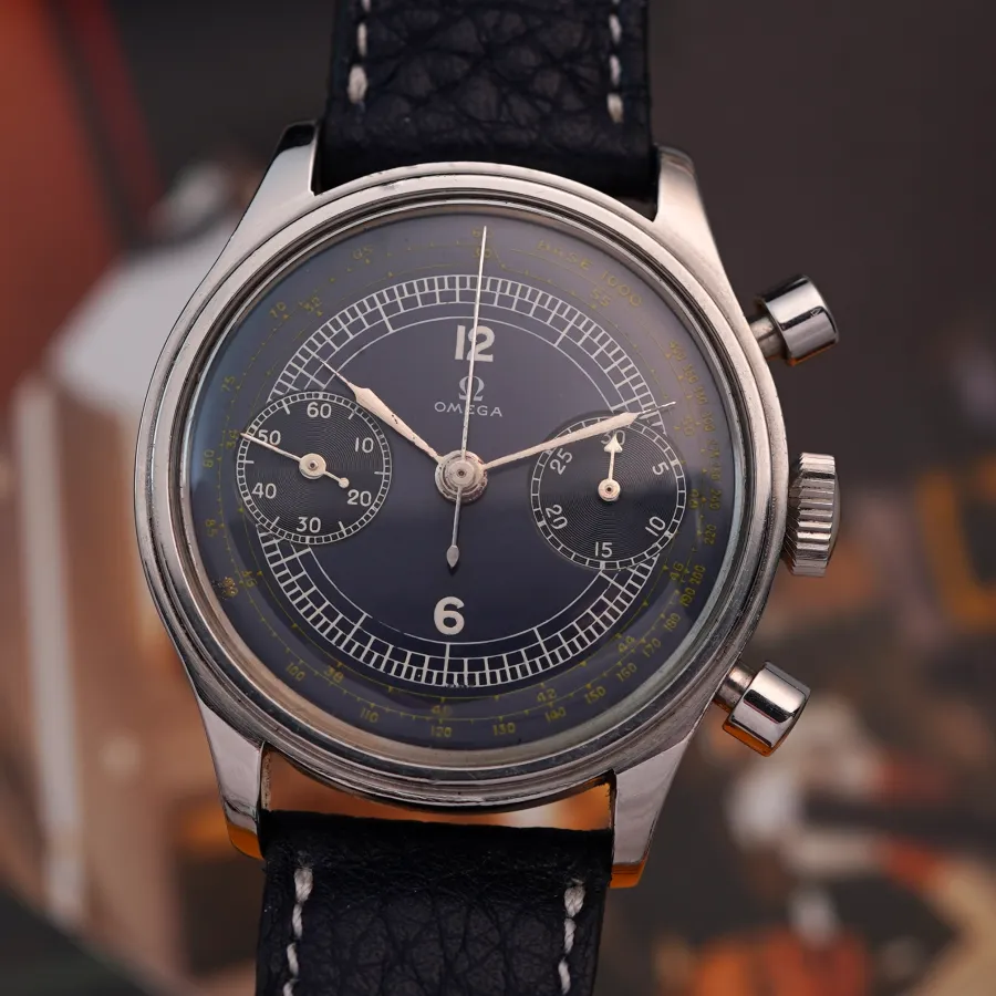 Omega Chronograph CK2077-2 Exotic Blue Dial - 39mm Edelstahl-Gehäuse mit einer Stufenlünette