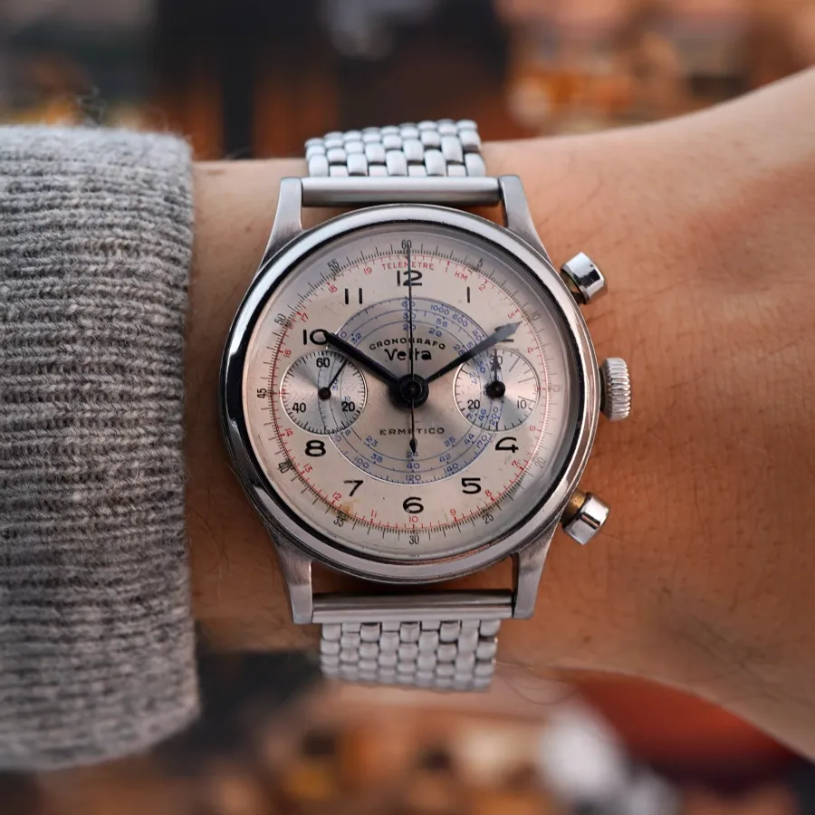 Vetta Ermetico Chronograph 5347 Two-Tone Dial - perfectly sized 38mm case