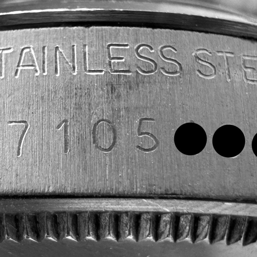 Rolex Air-King 5500 ADWOC - Seriennummer zwischen den Bandanstößen