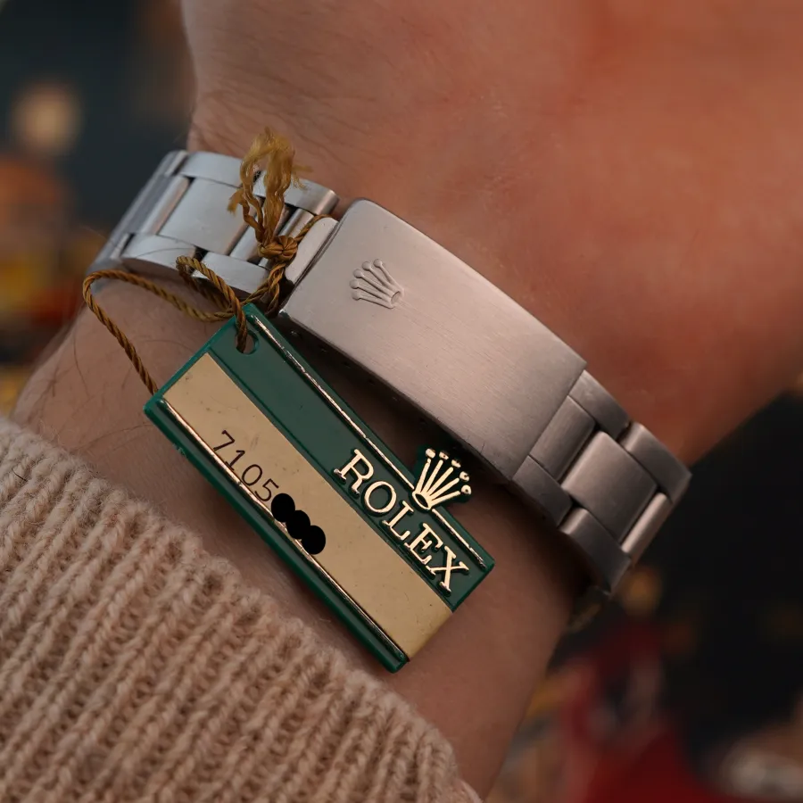 Rolex Air-King 5500 ADWOC - originaler Rolex-Aufhänger mit der Seriennummer der Uhr