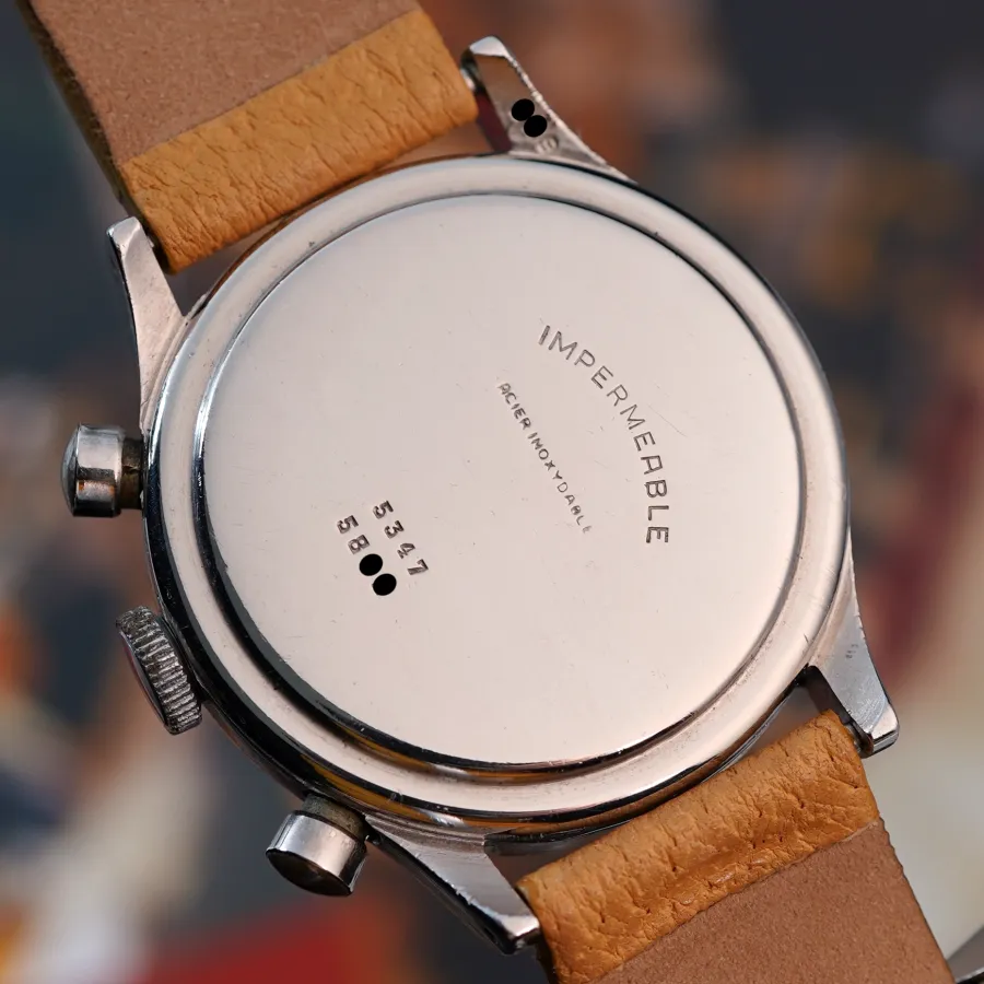 Eterna Chronograph 5347 Two-Tone Dial - tiefe Gravuren auf dem Boden