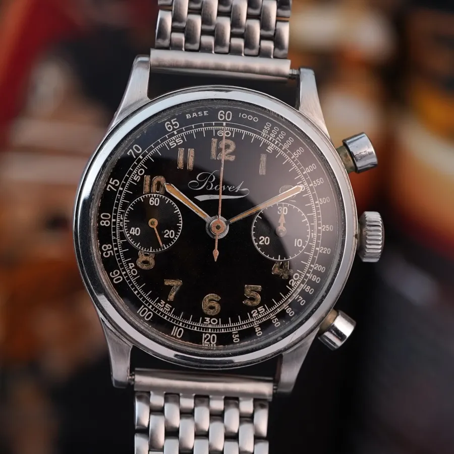 Bovet Mono-Rattrapante 5347 Black Galvanic Dial - extremely rare chronograph from the 1940s
