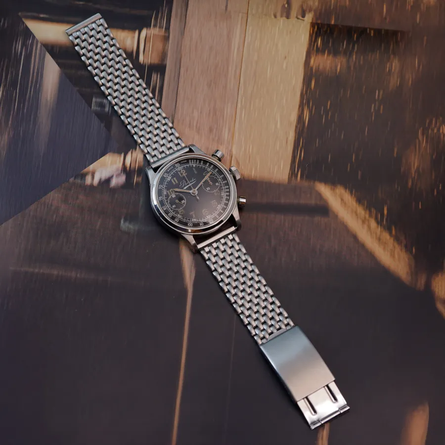 Bovet Mono-Rattrapante 5347 Black Galvanic Dial - vintage stainless steel mesh bracelet