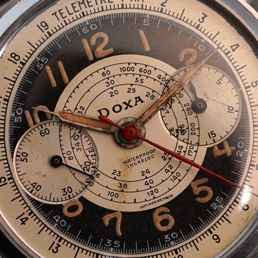 Doxa Chronograph Exotic Two-Tone Dial - rare snail scale