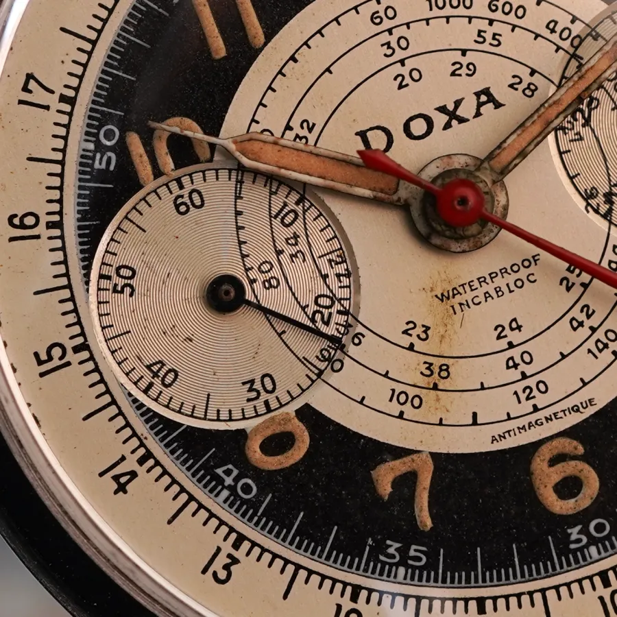 Doxa Chronograph Exotic Two-Tone Dial - authentic patina, original lume