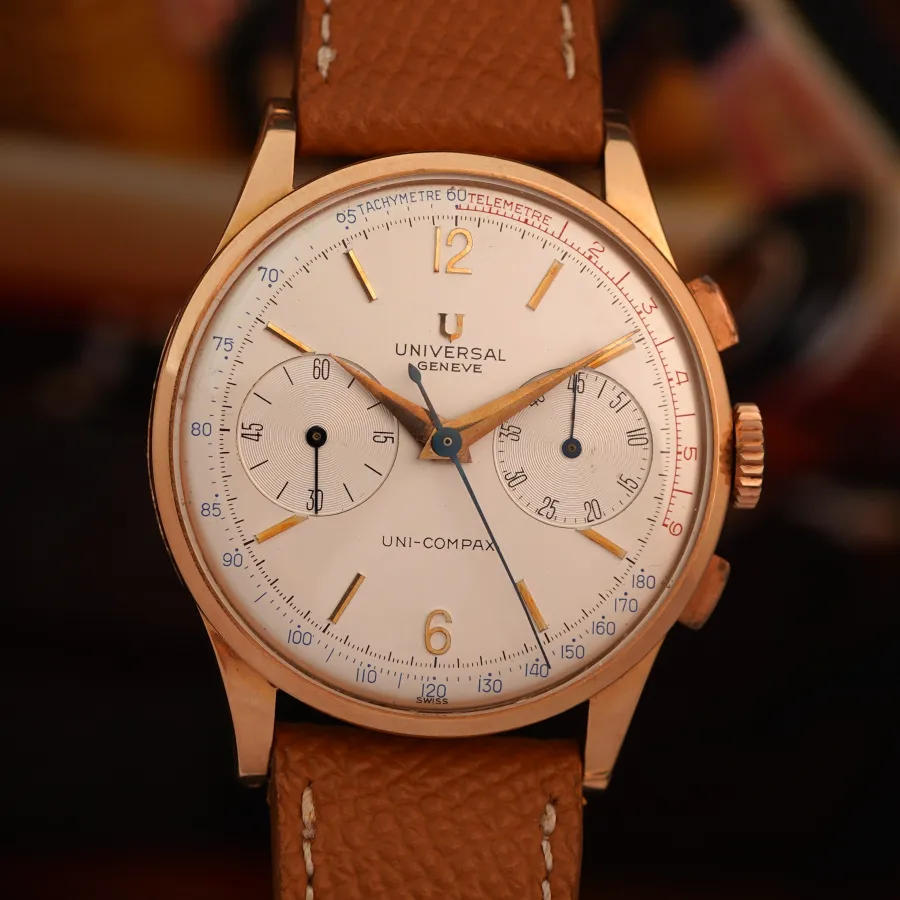 Universal Genève Uni-Compax 124103 - rare pink gold chronograph from 1951