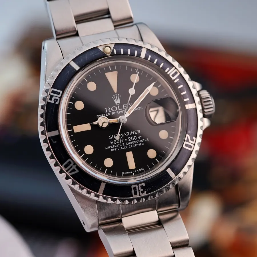 Rolex Submariner 1680 White - lightly faded bezel in honest condition