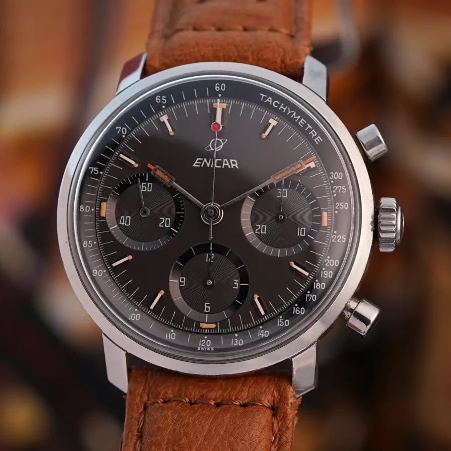 Enicar Chronograph 2303 - 36mm Edelstahl-Gehäuse