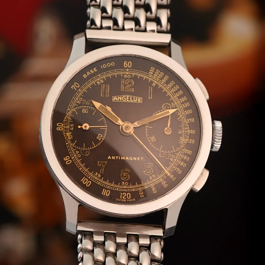 Angelus Flieger-Chronograph Tropical Dial - Vintage Flieger-Chronograph mit einer beeindruckenden Patina