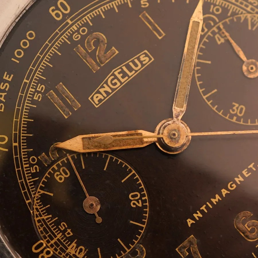 Angelus Flieger-Chronograph Tropical Dial - originale Radium-Leuchtmasse