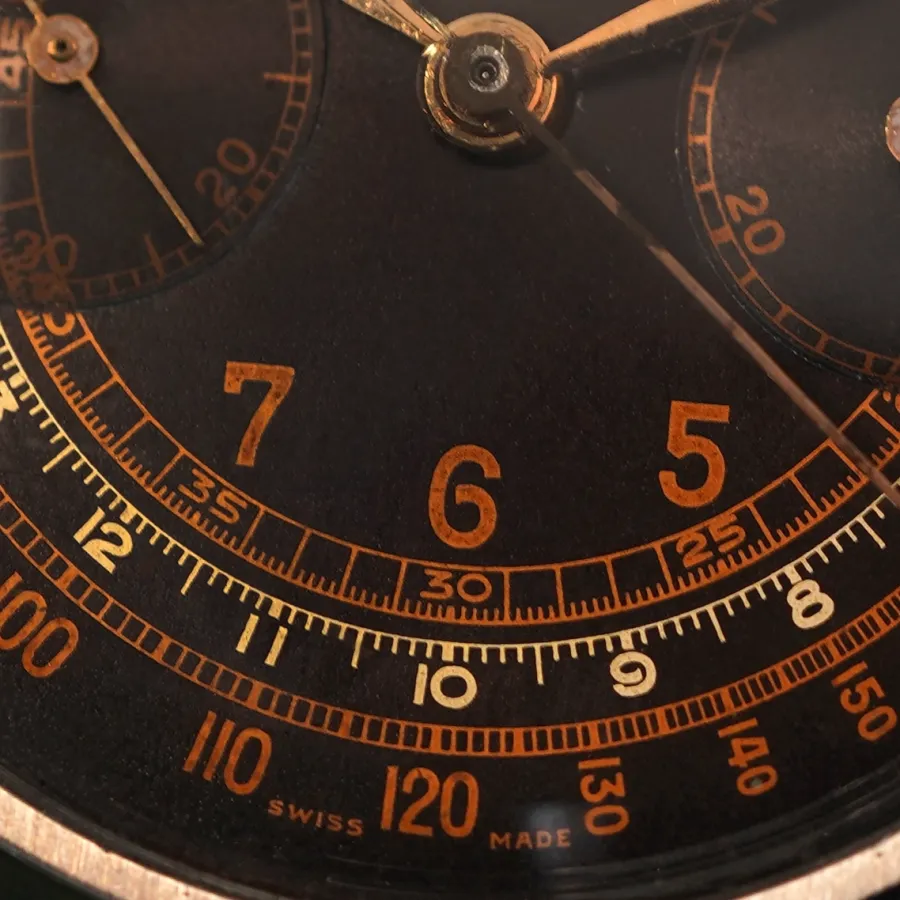 Tavannes Chronograph Exotic Dial - 38mm Clamshell Case - beeindruckender Zustand