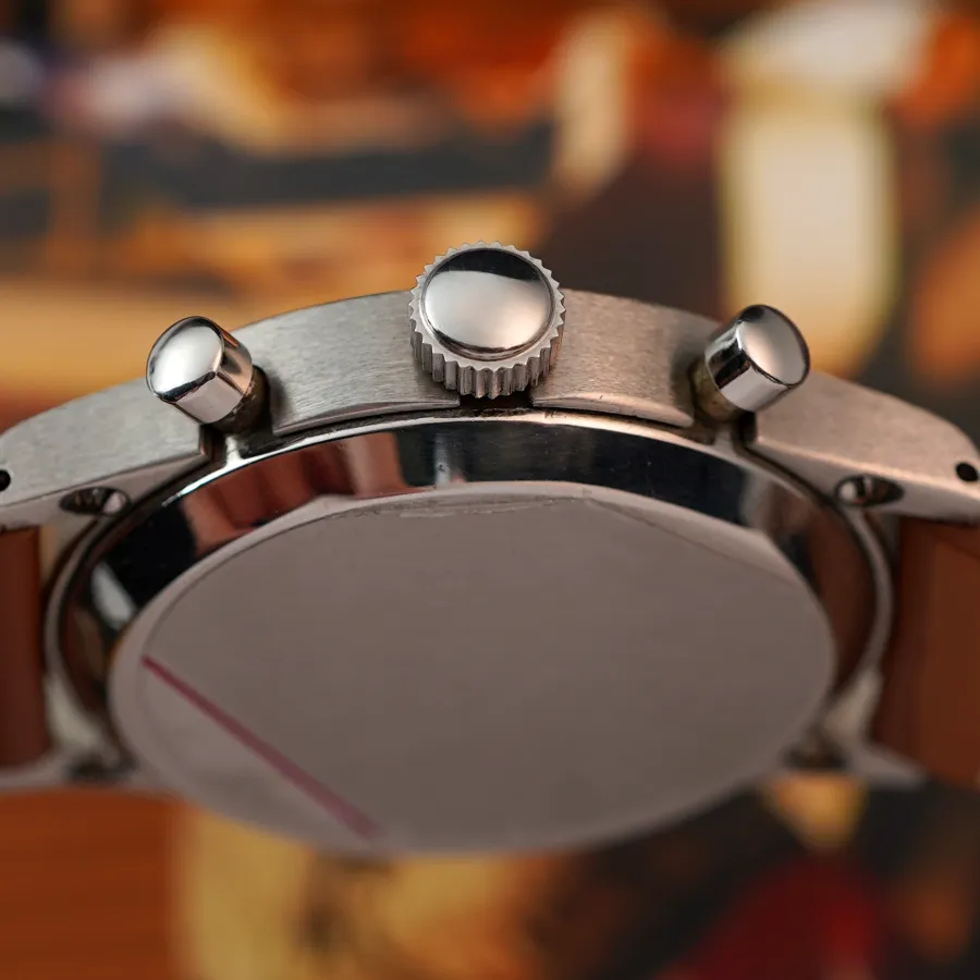 Tavannes Chronograph Exotic Dial - 38mm Clamshell Case - originale Aufzugskrone