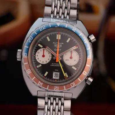 Heuer Autavia 1163 GMT - Faded Bezel