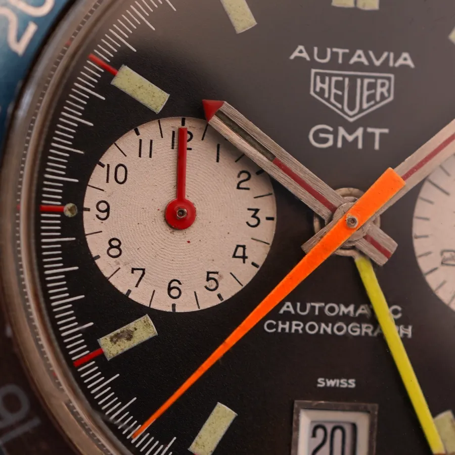 Heuer Autavia 1163 GMT - Faded Bezel - natürliche Patina