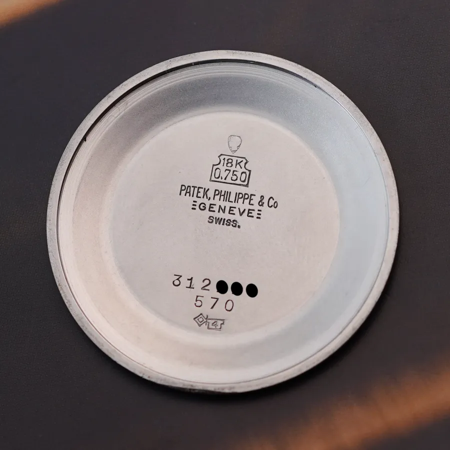 Patek Philippe Calatrava 570 Wei&szlig;gold - korrekte Goldpunzen und Nummern im Boden