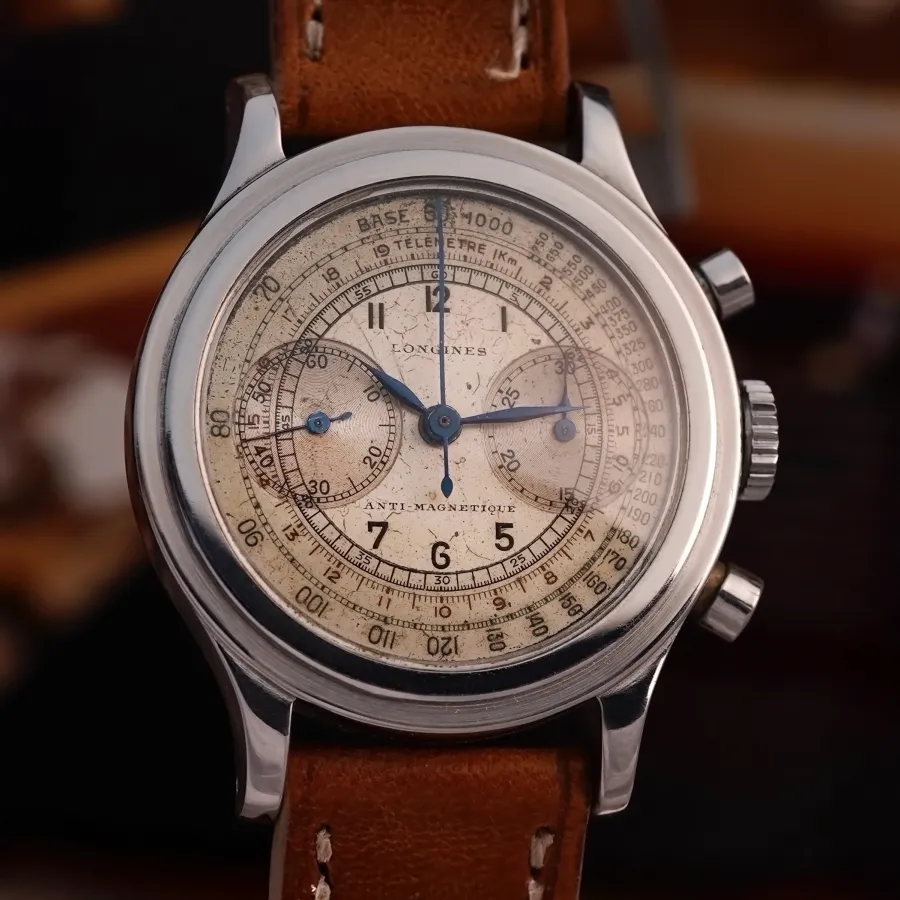 Longines Chronograph 4974 Cal. 13ZN - complicated layout with tachymeter and telemeter scales