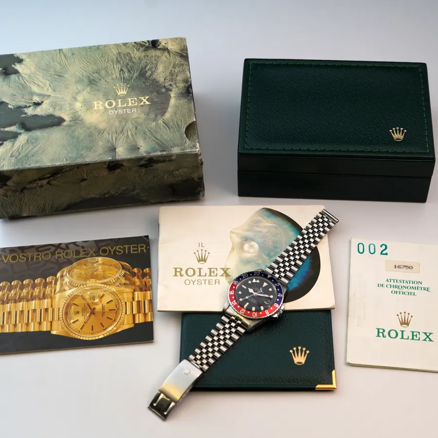 Rolex GMT Master 16750 Full Set - Jubilee Armband - vollständiges Originalzubehör