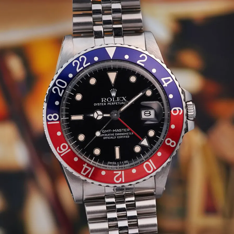Rolex GMT Master 16750 Full Set - Jubilee Armband - Pepsi-Lünette mit schönen satten Farben