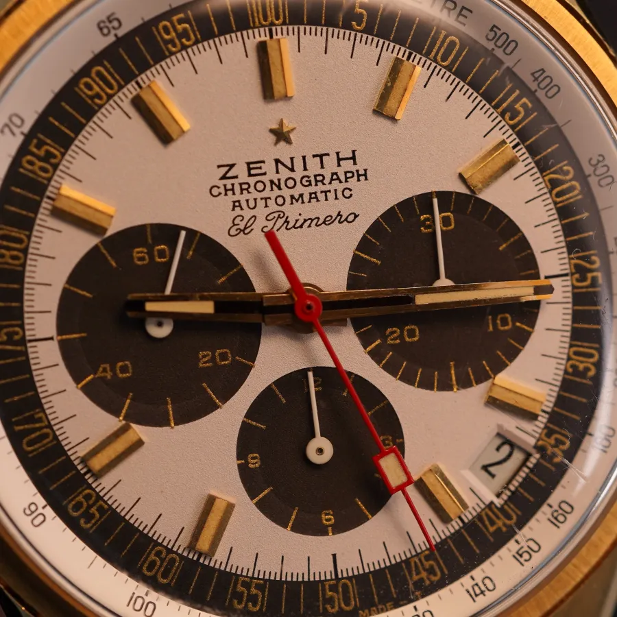 Zenith El Primero G381 Like NOS - flawless dial with original tritium lume