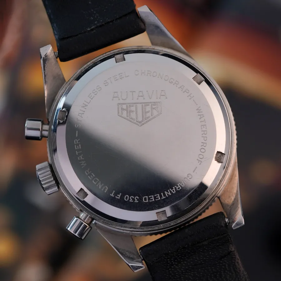 Heuer Autavia 2446H Jochen Rindt - intact engravings on the back