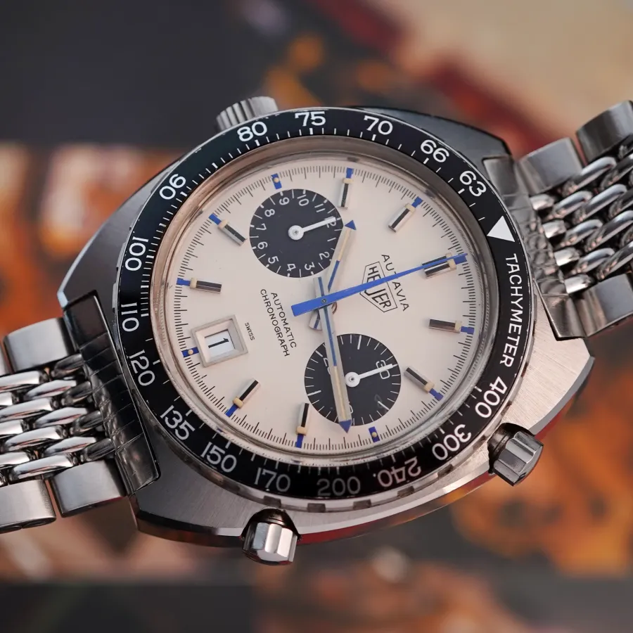 Heuer Autavia 1163 Jo Siffert - perfectly preserved tachymeter scale