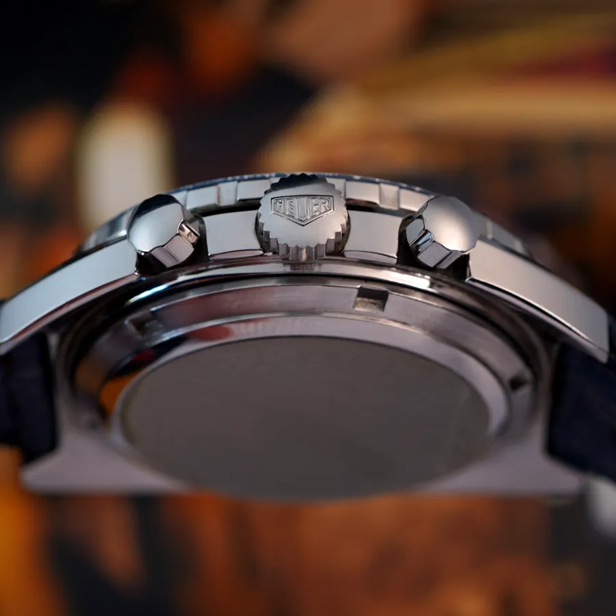 Heuer Skipper 73464 Regatta Chronograph - originale Heuer-Krone und geriffelte Drücker