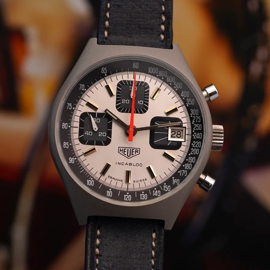 Heuer Chronograph 1589B NOS - unusual chronograph from the late 70s